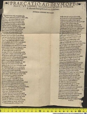 Praecatio ad Deum Opt. Max. ut liberet ecclesiam suam a turcica et aliorum Evangelii hostium crudelitate