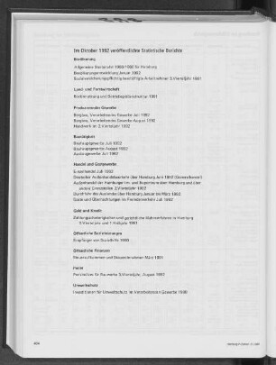Im Oktober 1992 veröffentlichte Statistische Berichte