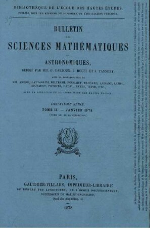 Tome II. - Janvier 1878.