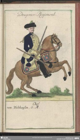 Dragoner Regiment. Chef von Walthausen. G. M.