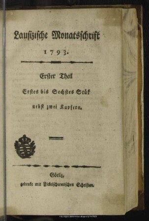 1793,1/6: Lausizische Monatsschrift