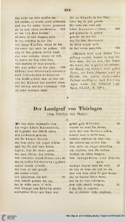 Der Landgraf von Thüringen (von Ottokar von Steier)