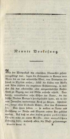 Neunte Vorlesung