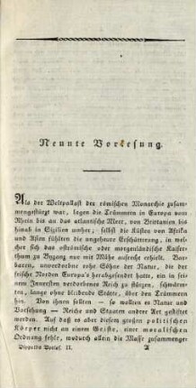 Neunte Vorlesung