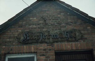 Glinder Mühle: Giebelschild Kupfermühle