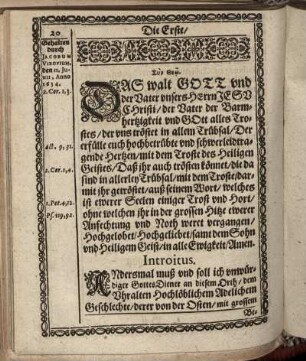 Die Erste/ Eine Christliche LeichPredigt.