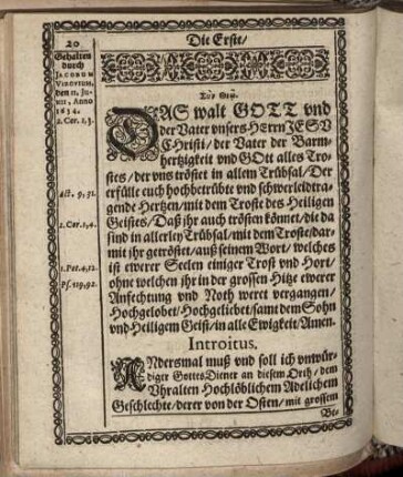 Die Erste/ Eine Christliche LeichPredigt.