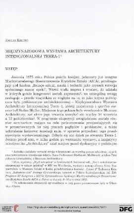 22: Międzynarodowa Wystawa Architektury Intencjonalnej Terra-1
