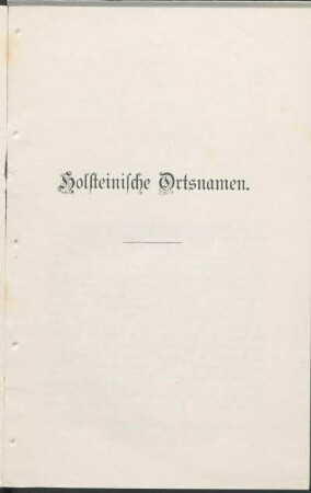 Holsteinische Ortsnamen.