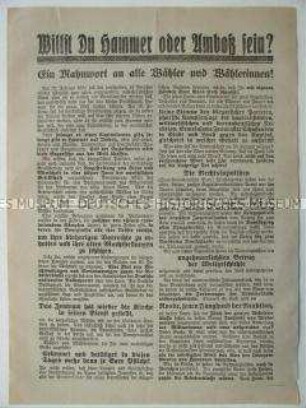 Wahlaufruf der USPD für die preußische Landtagswahl 1921