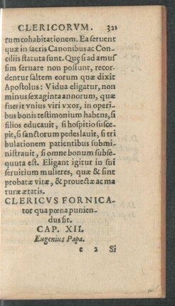 Clericus Fornicator qua poena puniendus sit. Cap. XII.