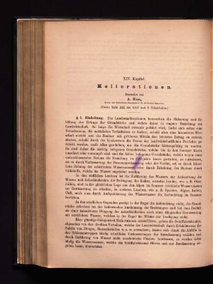 XIV. Kapitel. Meliorationen.