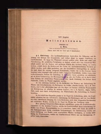 XIV. Kapitel. Meliorationen.
