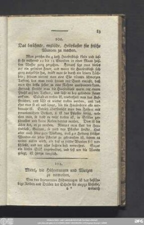 102. Mittel, die Hühneraugen und Warzen zu vertreiben.