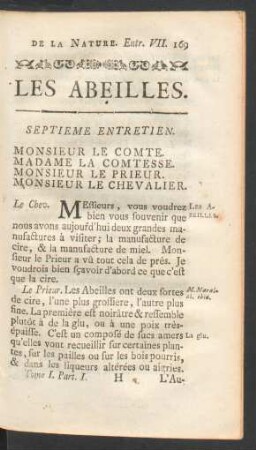 Septieme entretien. Les Abeilles.