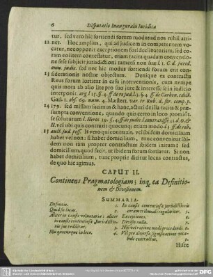 Caput II. Continens Pragmatologiam, inq[ue] ea Definitionem & Divisionem
