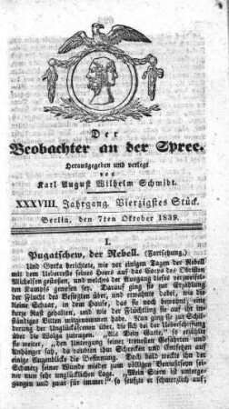 40. Stueck, 7. Oktober 1839