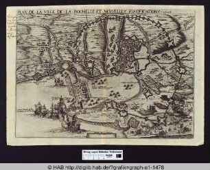 Plan de la ville de la Rochelle et nowelles fortifications 1628