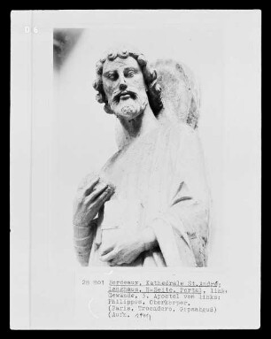 Bordeaux, Kathedrale Saint André, Nordportal, Gewändefigur: Apostel Philippus
