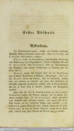 Erster Abschnitt. Ackerbau