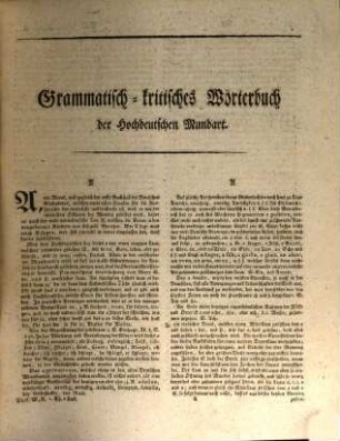 Grammatisch-kritisches Wörterbuch der hochdeutschen Mundart : mit beständiger Vergleichung der übrigen Mundarten, besonders aber der oberdeutschen, 1. Von A - E