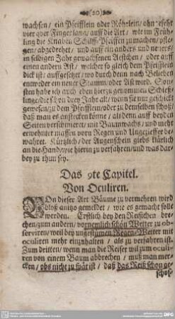 Das 9te Capitel. Von Oculiren.