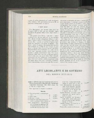 Atti Legislativi E Di Governo.