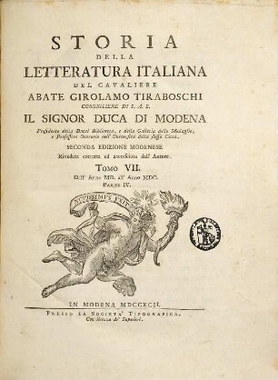 Storia della letteratura italiana. 7. Dall'anno 1500 all'anno 1600. 4