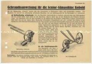 Gebrauchsanweisung für die Senior-Sämaschine "Kobold"
