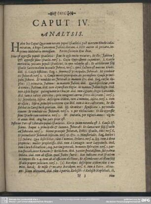 Caput IV. [Analysis, Explicatio Textus, Quaestiones, Loci Communes]