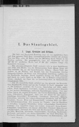 I. Lage, Grenzen und Grösse.