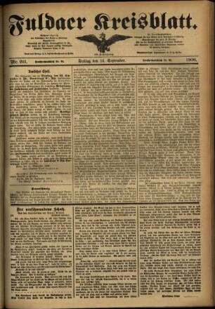 Ausgabe vom Freitag, den 14. September 1906.