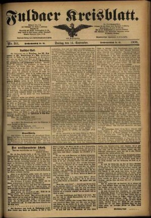 Ausgabe vom Freitag, den 14. September 1906.