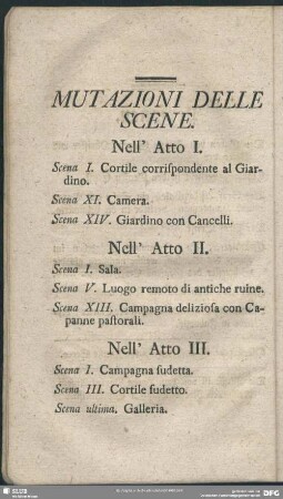 Mutazioni Delle Scene / Veränderungen der Scenen