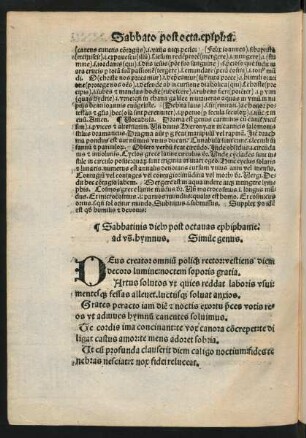 Sabbatinis diebus post octavas epiphanie ...