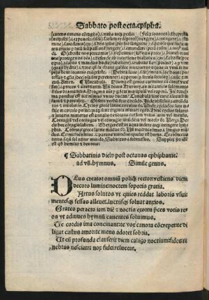 Sabbatinis diebus post octavas epiphanie ...