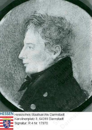 Becker, Ernst Friedrich (1780-1826) / Porträt, rechts Profil-Brustbild in Medaillon