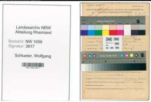 Entnazifizierung Wolfgang Schlueter , geb. 14.09.1913 (Assessor)