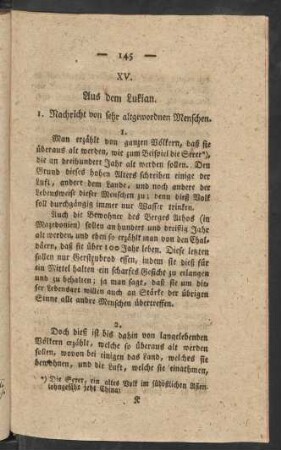 XV. Aus dem Lukian