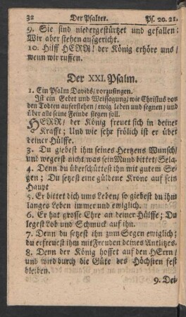 Der XXI. Psalm - Der XXX. Psalm