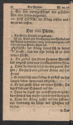 Der XXI. Psalm - Der XXX. Psalm