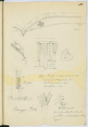 Rittersaal, Beuggen: Details (aus: Skizzen- und Fotoalbum 15)