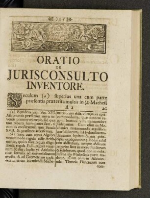 Oratio de jurisconsulto inventore.