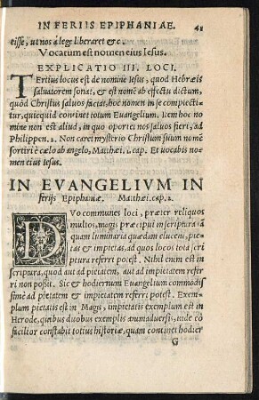In Evangelium In feriis Epiphanie. Matthaei. cap. 2.