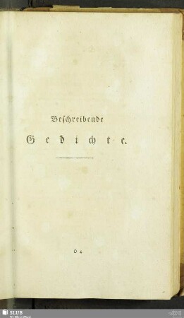 Beschreibende Gedichte