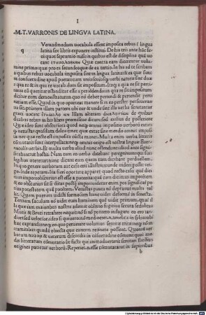 De lingua latina : mit Widmungsbrief an Bartholomaeus Platina von Julius Pomponius