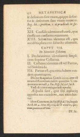Caput VII. De Identitate Collatina.