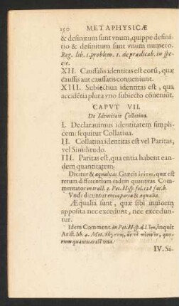 Caput VII. De Identitate Collatina.
