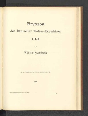 Bryozoa der Deutschen Tiefsee-Expedition.