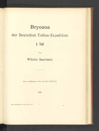 Bryozoa der Deutschen Tiefsee-Expedition.
